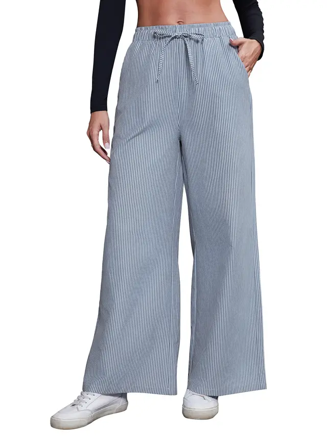 Women's Fashionable Wide Leg Pants Blue - Shop at LoveMi
