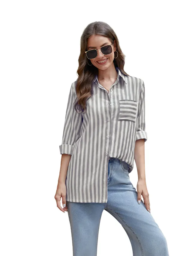 Women's Cardigan Striped Top Black - Shop at LoveMi
