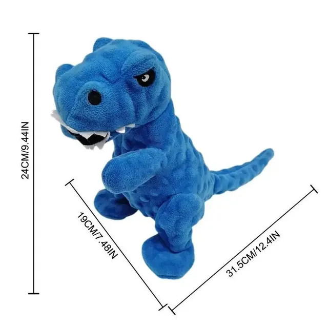 Dinosaur Squeaky Dog Toy Grunting Dinosaur Dog Toy That Oinks Grunts For Small Medium Large Dogs Squeaker Chew Training Puppy Blue - Shop at LoveMi