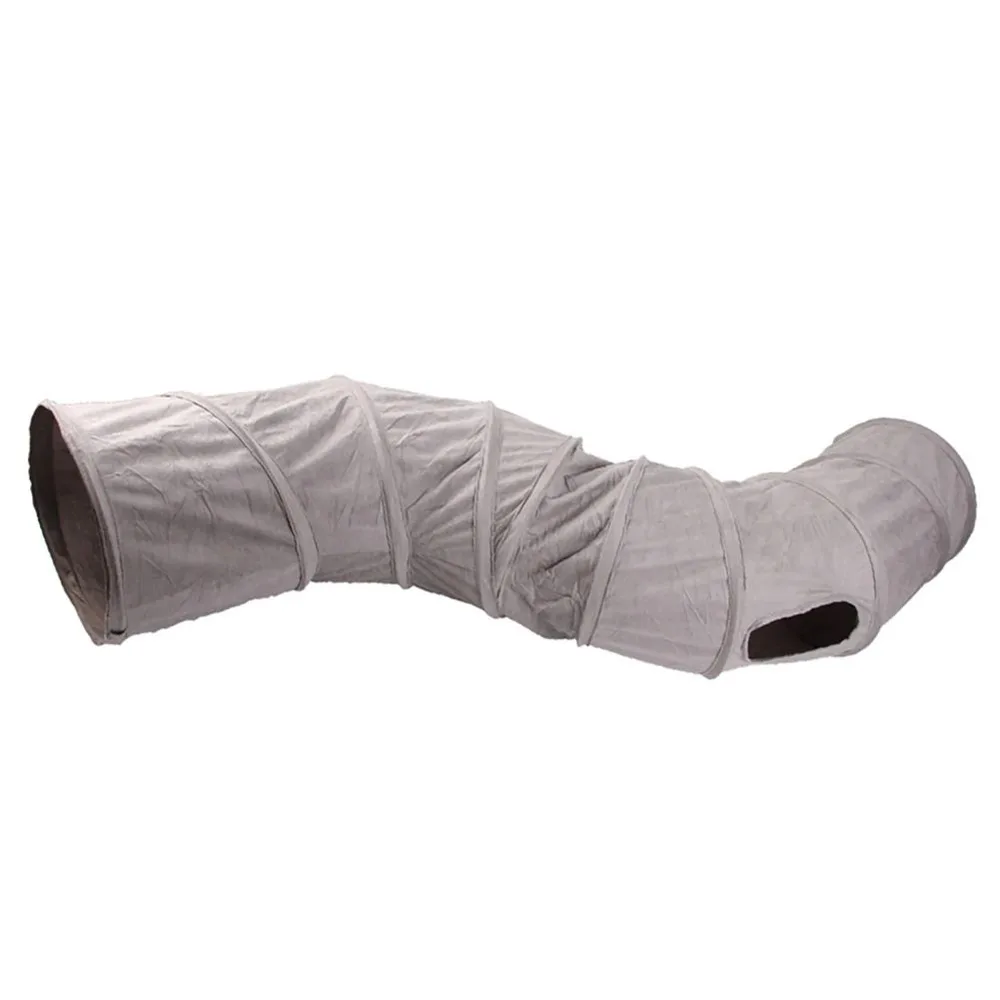 Cat Tunnel Collapsible S Shape Peekaboo Cat Cave Play Tube Interactive Toy Pet Supplies For Indoor Cats Rabbit Puppy Guinea Pig Gray - Shop at LoveMi