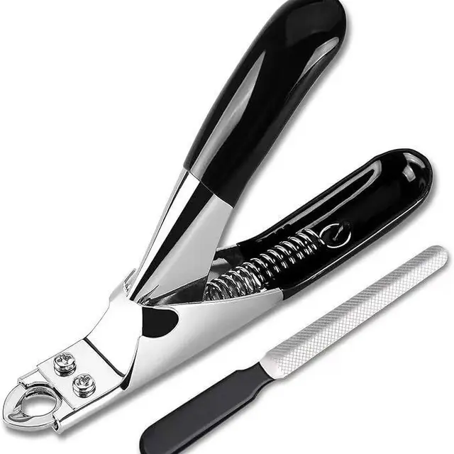 Dog Nail Cutter Type U Word False Tips Professional Nail Clippers Straight Edge Cutters Manicure Pliers Guillotine Nail Capsule Black With File - Shop at LoveMi