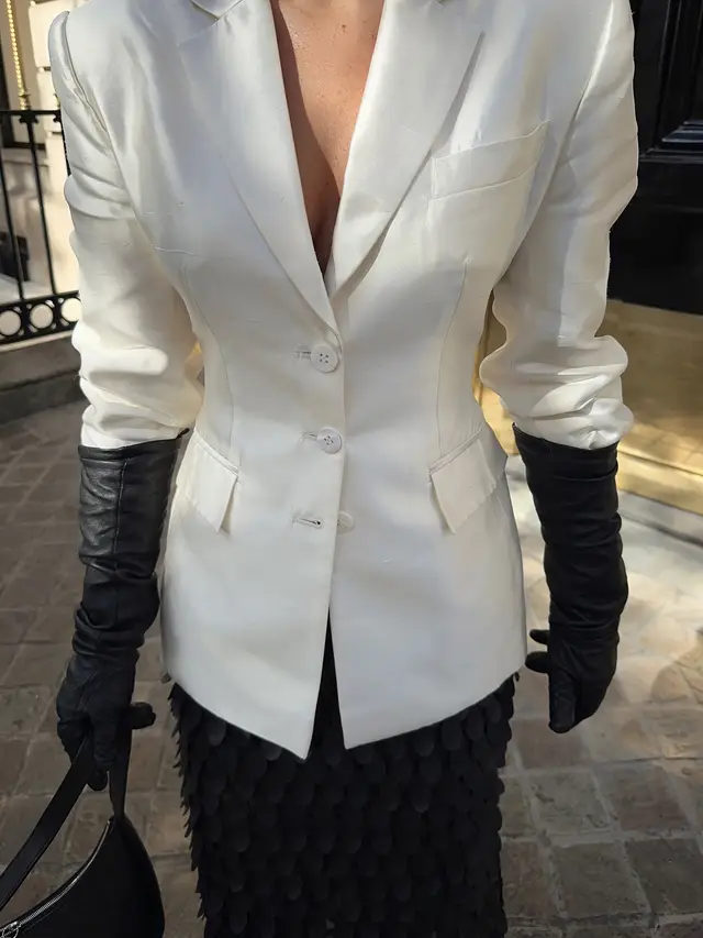 Classic White Waisted Blazer White - Shop at LoveMi