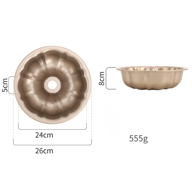 Non stick Cake Pan Heavy Duty Carbon Steel Fluted Tube Round Cake Baking Pan Pound Cake Pan Buntz Cake Pan Tube Bakeware Cake Mold Baking Mold For ... Gold - Shop at LoveMi