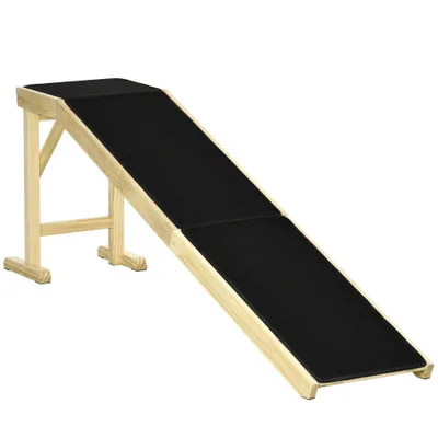 Ramp For Dog Bed, Pet Ramp For Dog With Non slip Carpet And Top Platform Natural Color - Shop at LoveMi