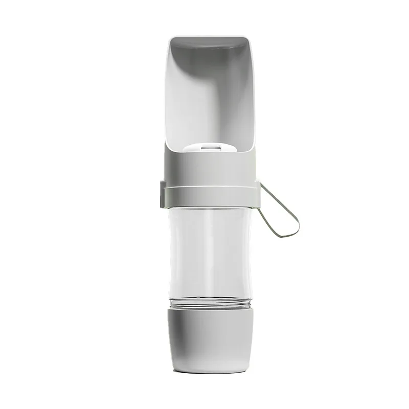 Dog Travel Drink Bottle Foldable Bowl For Outdoor Walking Large Capacity - Gray - View 1