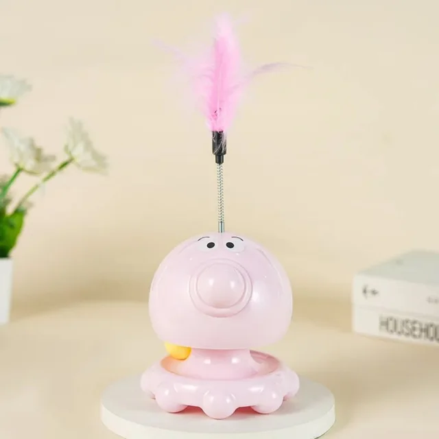Tunnel Funny Cat Ball Leaking Food Funny Cat Stick Cat Turntable Pet Leaking Food Turntable Toy Cat Toy Self pleasure Artifact Pink - Shop at LoveMi