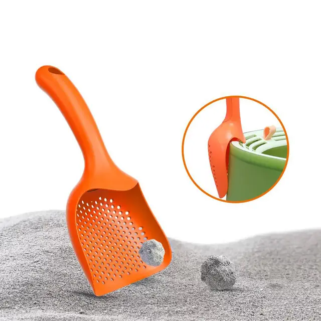 Pet Litter Scoop Plastic Cat Care Sand Waste Shovel Hollow Style Lightweight Durable Cleaning Tool Orange - Shop at LoveMi