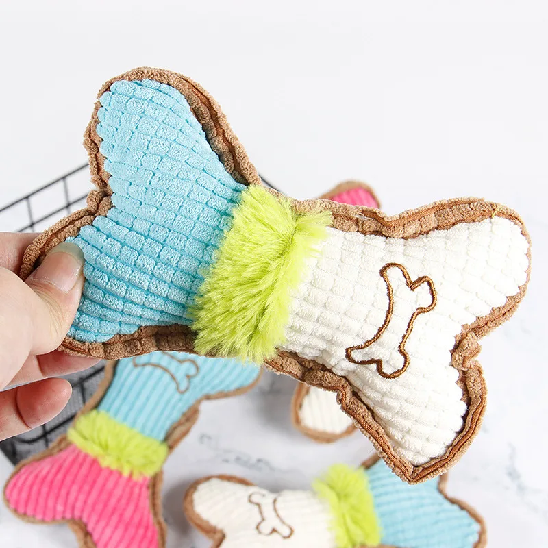 Dog Squeaky Toys, Plush Dogs Chew Toy For Small Medium Breed Puppy Teething Chewing Aggressive Interactive Birthday Gifts Blue White - Shop at LoveMi