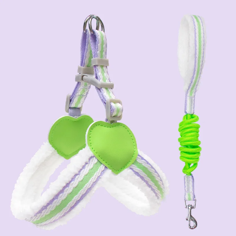 Dog Leash Summer Breathable Corgi Shiba Inu Bichon Chest Vest Walking Dog Leash Small And Medium sized Dog Pet Supplies Green Chest And Back 1.5Met - Shop at LoveMi
