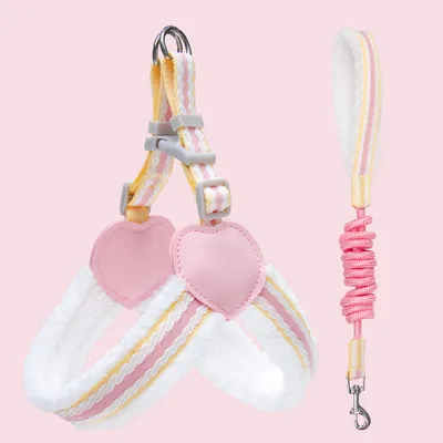 Dog Leash Summer Breathable Corgi Shiba Inu Bichon Chest Vest Walking Dog Leash Small And Medium sized Dog Pet Supplies Pink Chest And Back 1.5Met - Shop at LoveMi