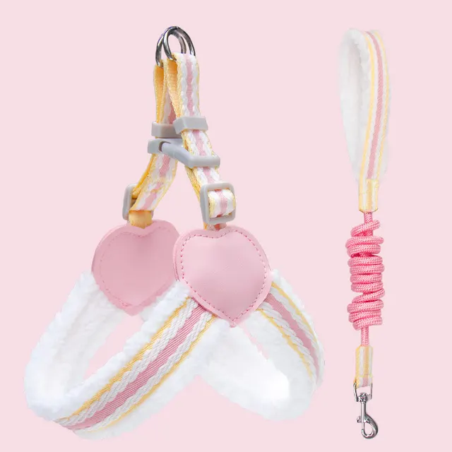 Dog Leash Summer Breathable Corgi Shiba Inu Bichon Chest Vest Walking Dog Leash Small And Medium sized Dog Pet Supplies Pink Chest And Back 1.5Met - Shop at LoveMi