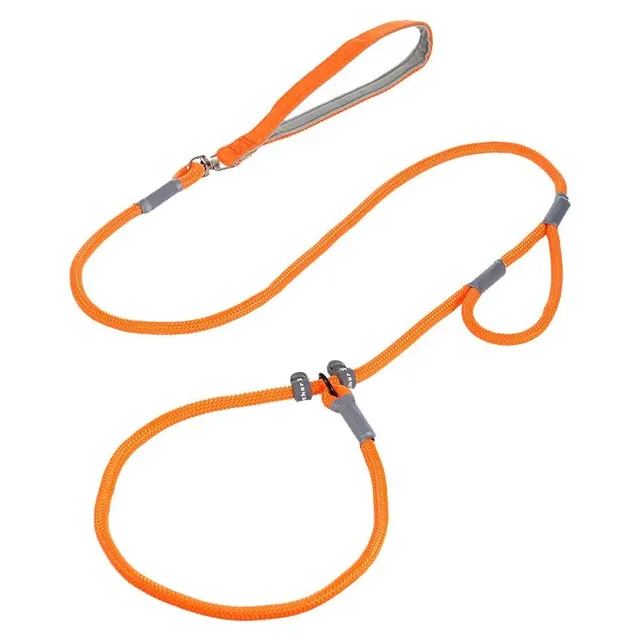 Dog Leash Slip Chains Collar Leads Strong Double Handle Nylon Rope No Pull Pet Training Leash For Small Dogs Puppy Traction Rope 1.4m Orange - Shop at LoveMi