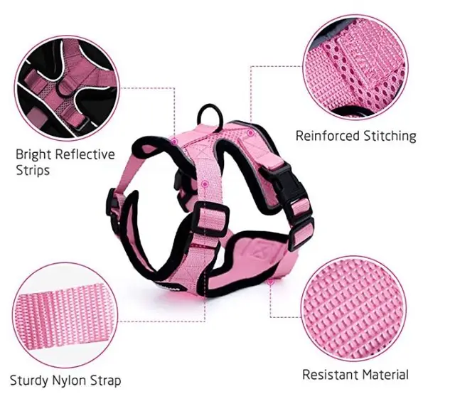 Escape Proof Cat Vest Harness And Car Seat Belt Adapter Adjustable Reflective Cat Harness Soft Mesh Harness For Kitten Puppy Pink - Shop at LoveMi