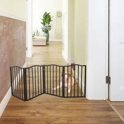 Pet Gate,Dog Gate For Doorways,Stairs Or House,standing, Folding,Arc Wooden Gate - Shop at LoveMi