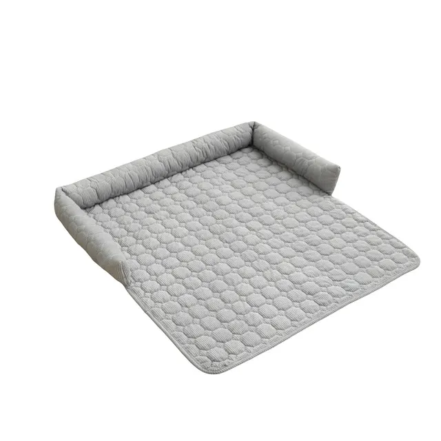 Corduroy Pet Dog Cat Bed Blanket Mat With Neck Pillow Thicken Soft Dog Bed Pad Calming Nest Couch Sofa Bed For Home Car Outdoor Light Gray - Shop at LoveMi