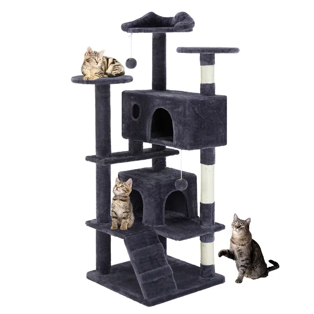 Multi Functional Cat Treehouse Cat Climbing Frame Deep Blue - Shop at LoveMi