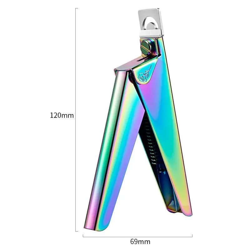 Stainless Steel UV Gel False Nail Tips Trimmer Clipper Edge Cutter Nail Art Manicure U Word Rainbow Gold Silver Tools Color - Shop at LoveMi