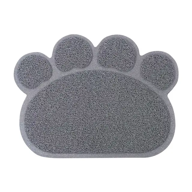 PVC Pet Dog Cat Puppy Kitten Dish Bowl Food Water Feeding Placemat, Non Slip Cat Litter Mat Paw Shape, Rose Large Gray - Shop at LoveMi