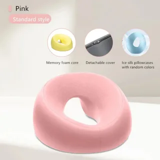 Ergonomics Lying Down Pillow Memory Foam Breathable Head Rest Support Pillow Body Massage Face Rest Pillow For Beauty Salon - Pink