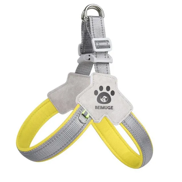 Pet Dog Cat Harness, Pet Harness With LeashSet, Adjustable Puppy Harness ComfortableReflective Easy Control Dog With Leather Leash.No Pull No Choke... Yellow - Shop at LoveMi