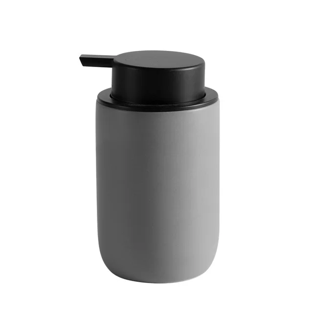 Matte Black Bathroom Accessories Set Plastic Soap Dispenser Toothbrush Holder Cup Soap Dish For Modern Bathroom Decor Gray Bottle Foam Version - Shop at LoveMi