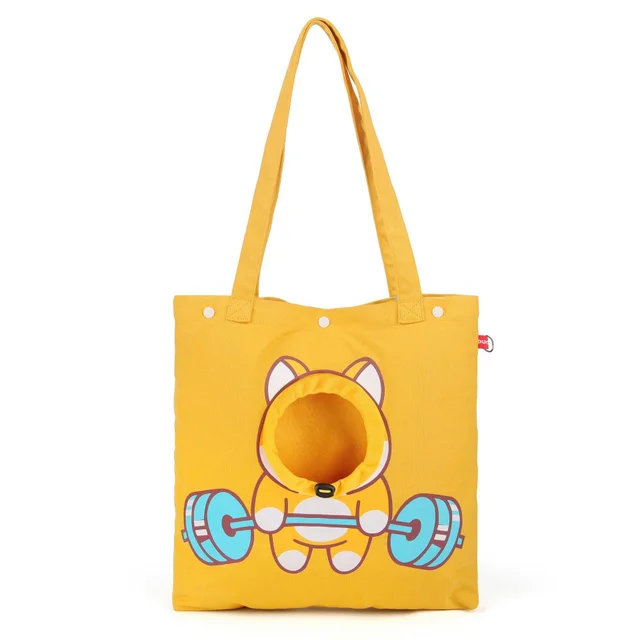 Pet Canvas Shoulder Bag, Cute Animal ShapedCat Carrier Canvas Bags,Portable Pet CanvasTote Chest Bag That Can Expose Head,OutdoorTravel Pet Carrier... Yellow - Shop at LoveMi