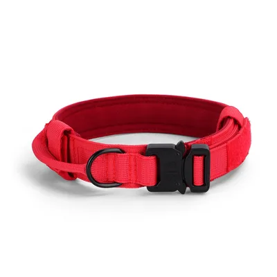 Tactical Dogs Collar Traction Rope Adjustable Military Pets Collars German Shepherd Training Medium Large Dog Pet Accessories Red - Shop at LoveMi