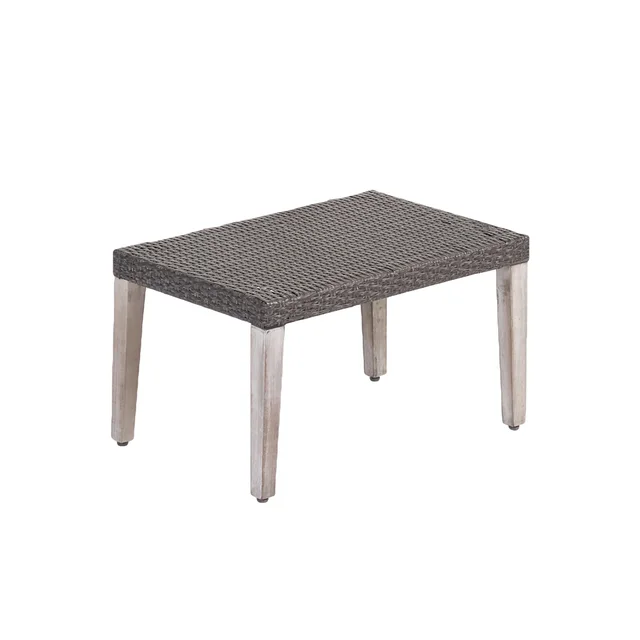HAMPTON WOOD WICKER OTTOMAN Grey - Shop at LoveMi