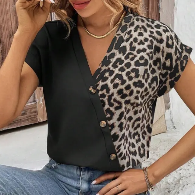 Chemise Pour Femmes Col En V Avec Et Manches Chauve souris Black - Shop at LoveMi