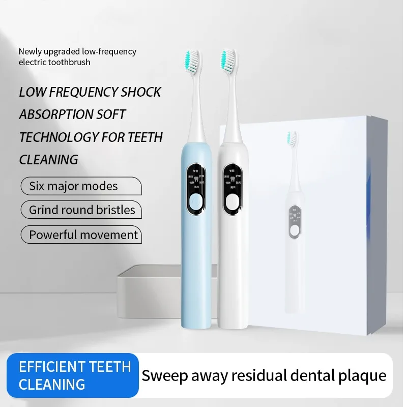 White Low Frequency Electric Toothbrush White - Shop at LoveMi