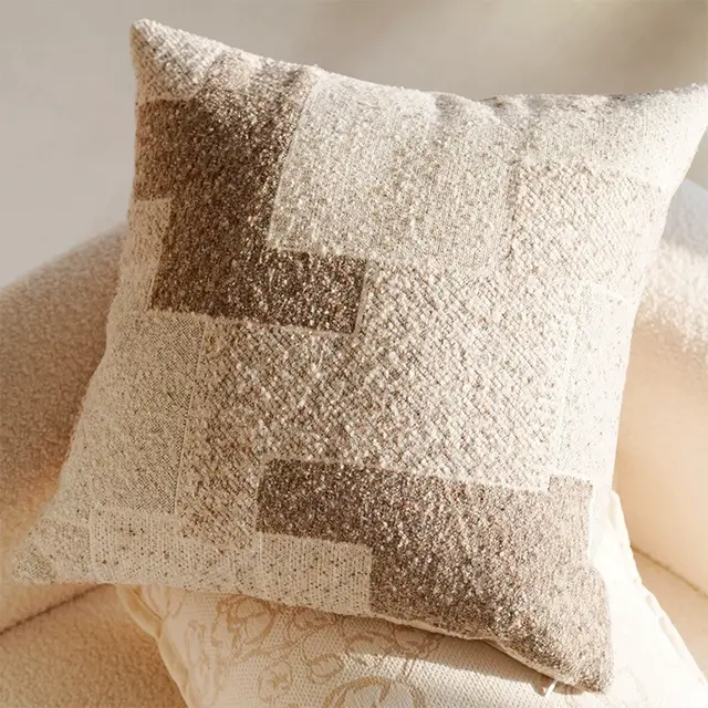 Linen Nordic Style Throw Pillow Covers With Tassel Cushion Cases Caramel Color Pillows Retro Texture Cushion Case Geometric Decorative Pillow Cover For Couch Sofa Bedroom Living Room I - Shop at LoveMi