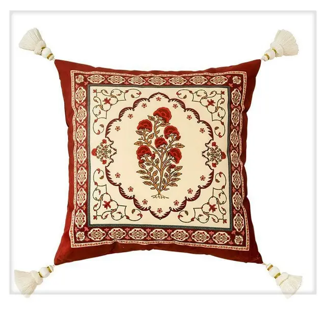 Pillow Case & Pillow With Case Red American Style Sofa Retro Office Home Textile Square Shape Print Bohemia Style Celebration Pillow Cover American... - Shop at LoveMi
