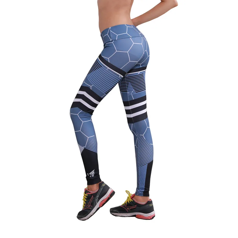 Printed geometric twill yoga leggings Gray - Shop at LoveMi