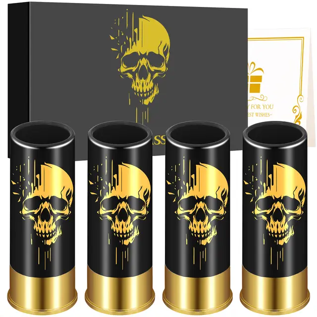 Skull Shot Glasses, 1.5oz Reusable, High Quality Plastic Bullet Cups For Whiskey, Cocktails & Wine, Perfect For Bars, Parties & Gifts Black Xjb... Black Xjb020606 - Shop at LoveMi