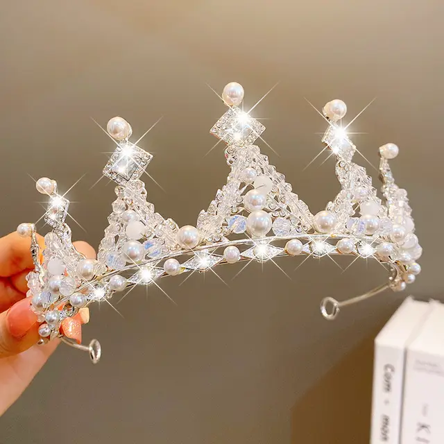 Sweet Fashion Jewelry Hair Accessories Multicolor Pearl Crown Banquet Birthday Fashion Princess Headband Girl Kawaii Crown Crown Headband Headgear ... - Shop at LoveMi