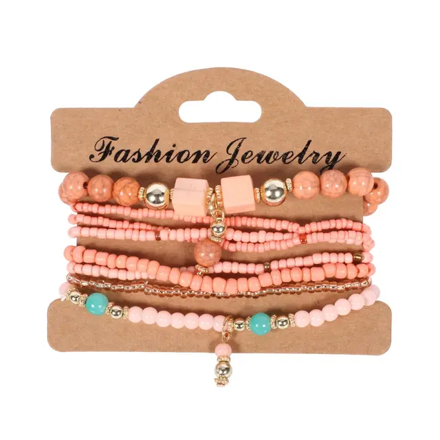 Bohemian Handmade Beads Bracelet Set For Women Summer Colorful Beaded Chain Bangle Men Boho Jewelry Accessories Stone Beads Chain Handmade Bangle F... - Shop at LoveMi