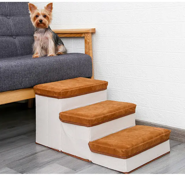 Small Dog Stairs Pet Stairs For Couch And High Beds, Folding Steps, Pet Toy Storage, Cat Stairs For Bed Allows Your Pets Easy Instant Access To Y... Pet Stairs01 - Shop at LoveMi
