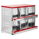 6 Compartments, 84x43x62, Sloping Roof, Disassembled, Iron, Red - Red