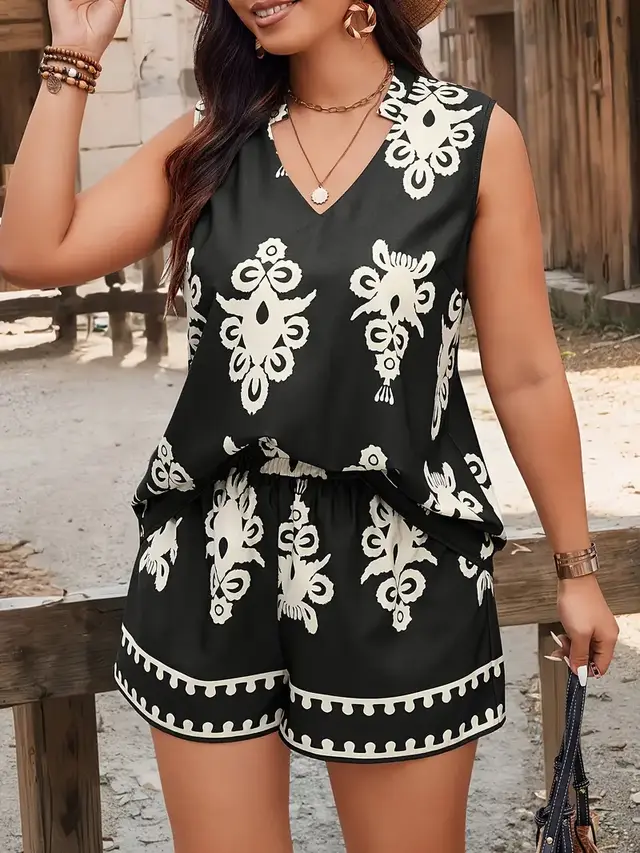 Women's Casual And Comfortable Sleeveless Two piece Set Black - Shop at LoveMi