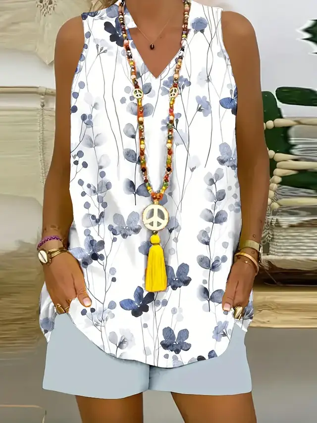 Women's Casual And Comfortable Sleeveless Two piece Set White - Shop at LoveMi