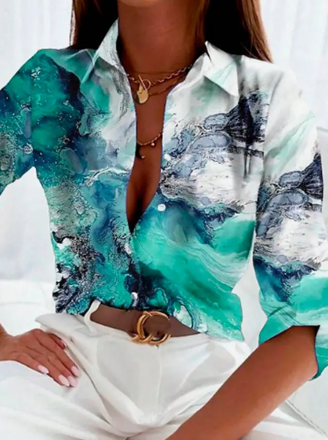 Women's Spring Summer Long Sleeve Casual Shirt Multicolour - Shop at LoveMi