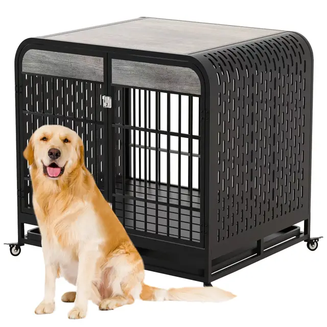 Heavy Duty Dog Crate Furniture Wooden Table 42inch Grey Grey - Shop at LoveMi