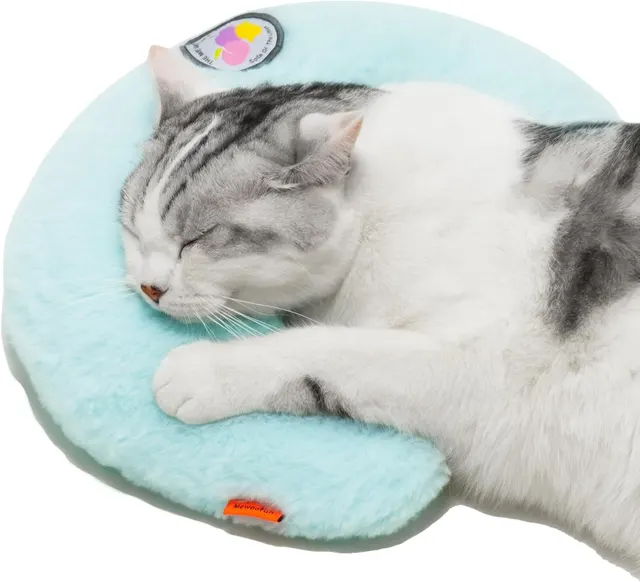 MEWOOFUN U Shaped Orthopedic Pet Pillow 10.6x9.8 Inch Fluffy Support For Cats & Puppies, Joint Relief & Improved Sleep Blue Qcp46 - Shop at LoveMi