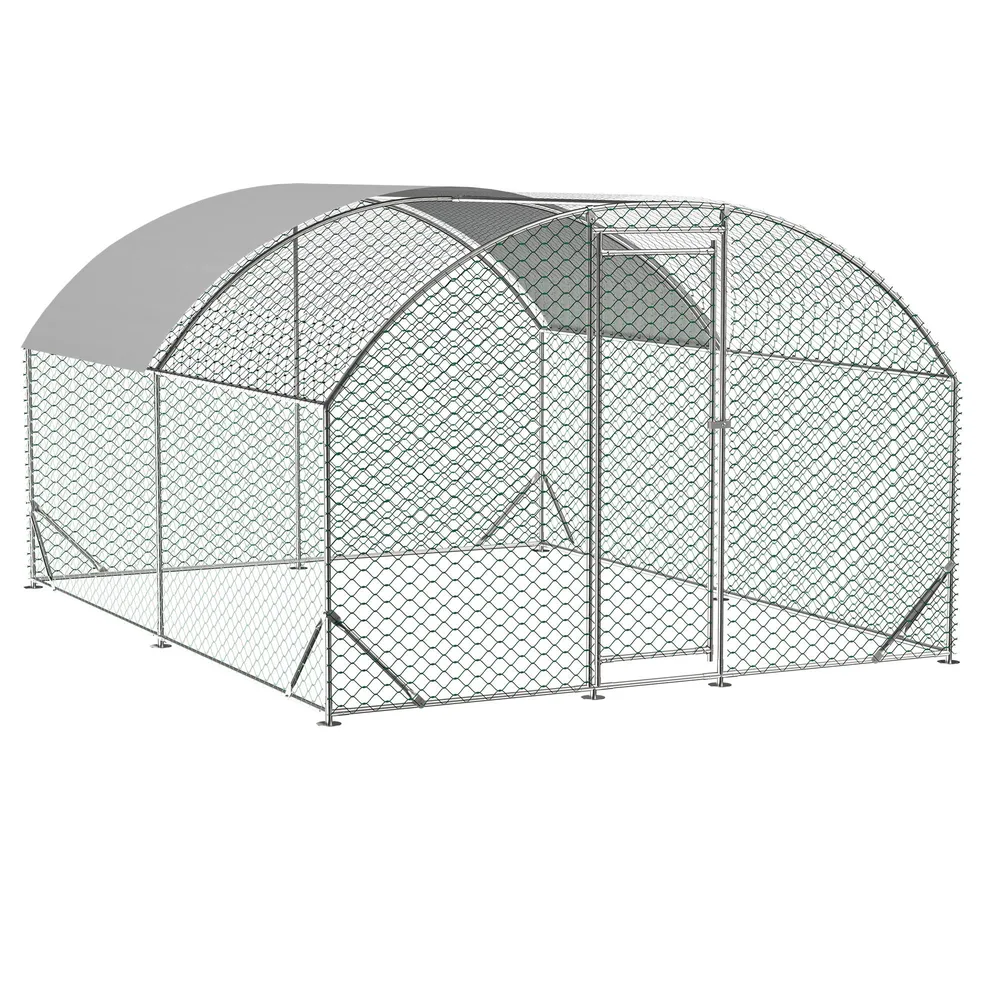 Large Chicken Coop Metal Chicken Run With Waterproof And Anti UV Cover, Dome Shaped Walk in Fence Cage Hen House For Outdoor And Yard Farm Use,9.84... Silver - Shop at LoveMi