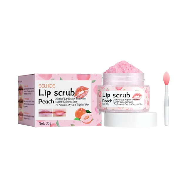 EELHOE Peach Lip Scrub Moisturizing Lip Hydration And Skin Brightening To Improve Dark Corners Of The Mouth 1Pcs - Shop at LoveMi