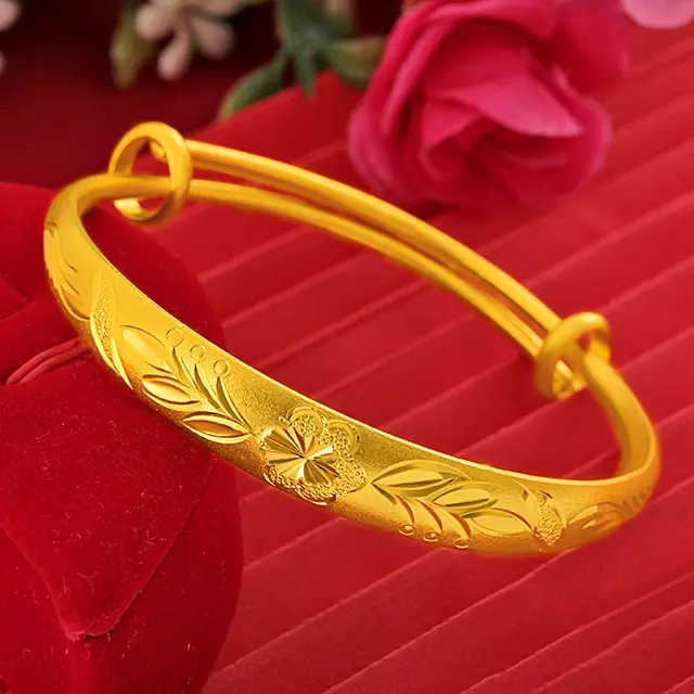 Brass Gold plated 10mm Plum Blossom Bracelet For Women Push pull Thickened Flower Polished Wide Bracelet Plum Blossom Glossy Bracelet - Shop at LoveMi