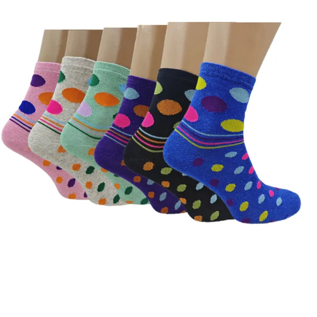 6 12 24 Pairs Womens Socks Mixed Striped Polka Dot Designs 24Pairs - Shop at LoveMi