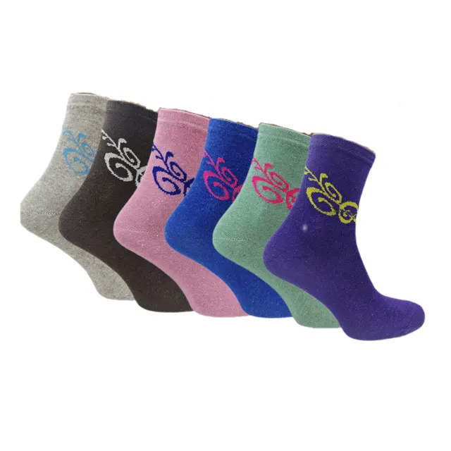 Womens Colourful Patterned Tattoo Socks Pack Of 6 12 24 Pairs 6Pairs - Shop at LoveMi