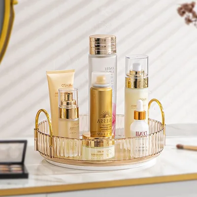 360 Rotating Makeup Organizer 3 Size Spinning Cosmetic & Skincare Holder For Vanity Countertop 3 Colors One - Shop at LoveMi