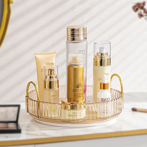 360 Rotating Makeup Organizer 3 Size Spinning Cosmetic & Skincare Holder For Vanity Countertop 3 Colors One - Shop at LoveMi